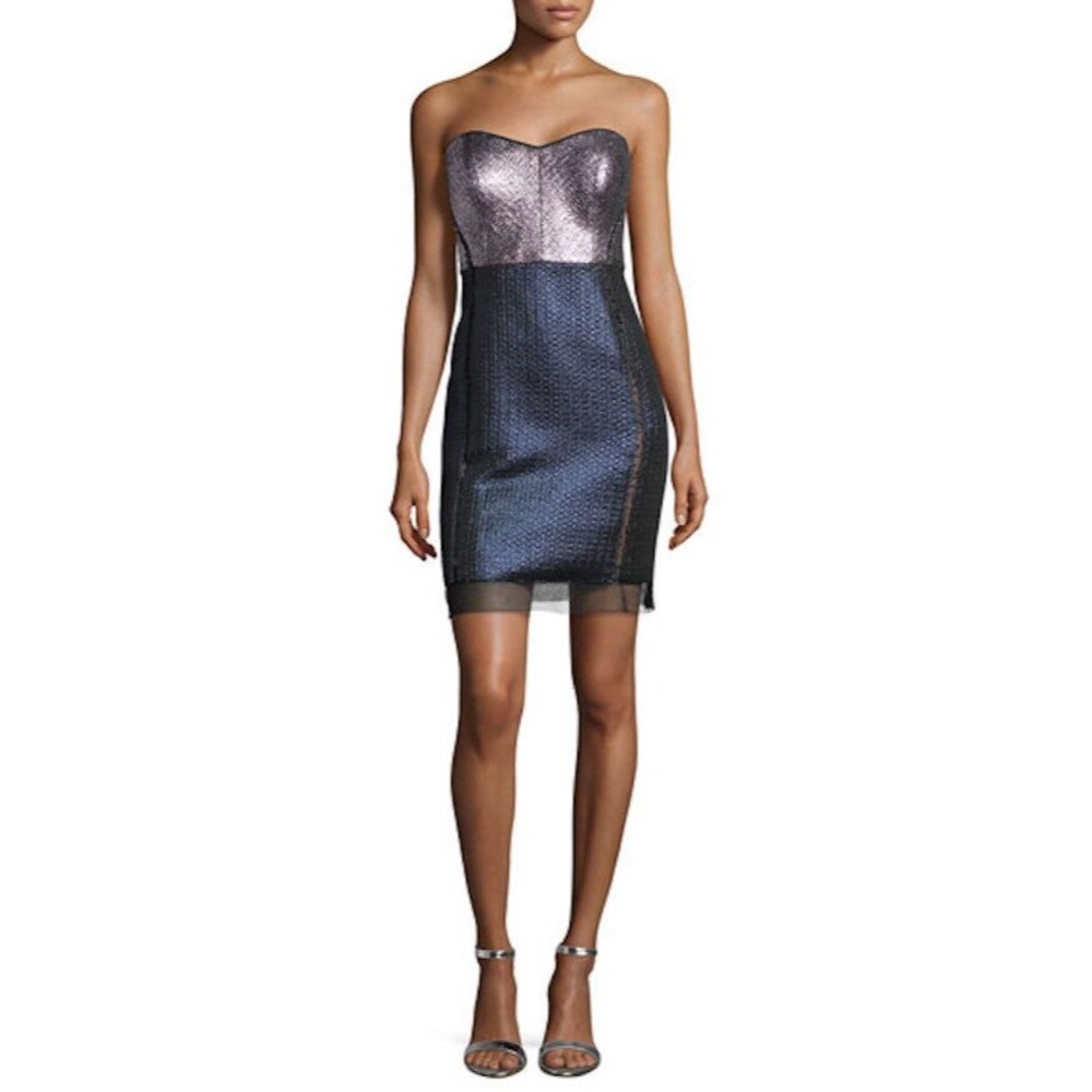 NWOT Phoebe Couture Strapless Metallic Dress